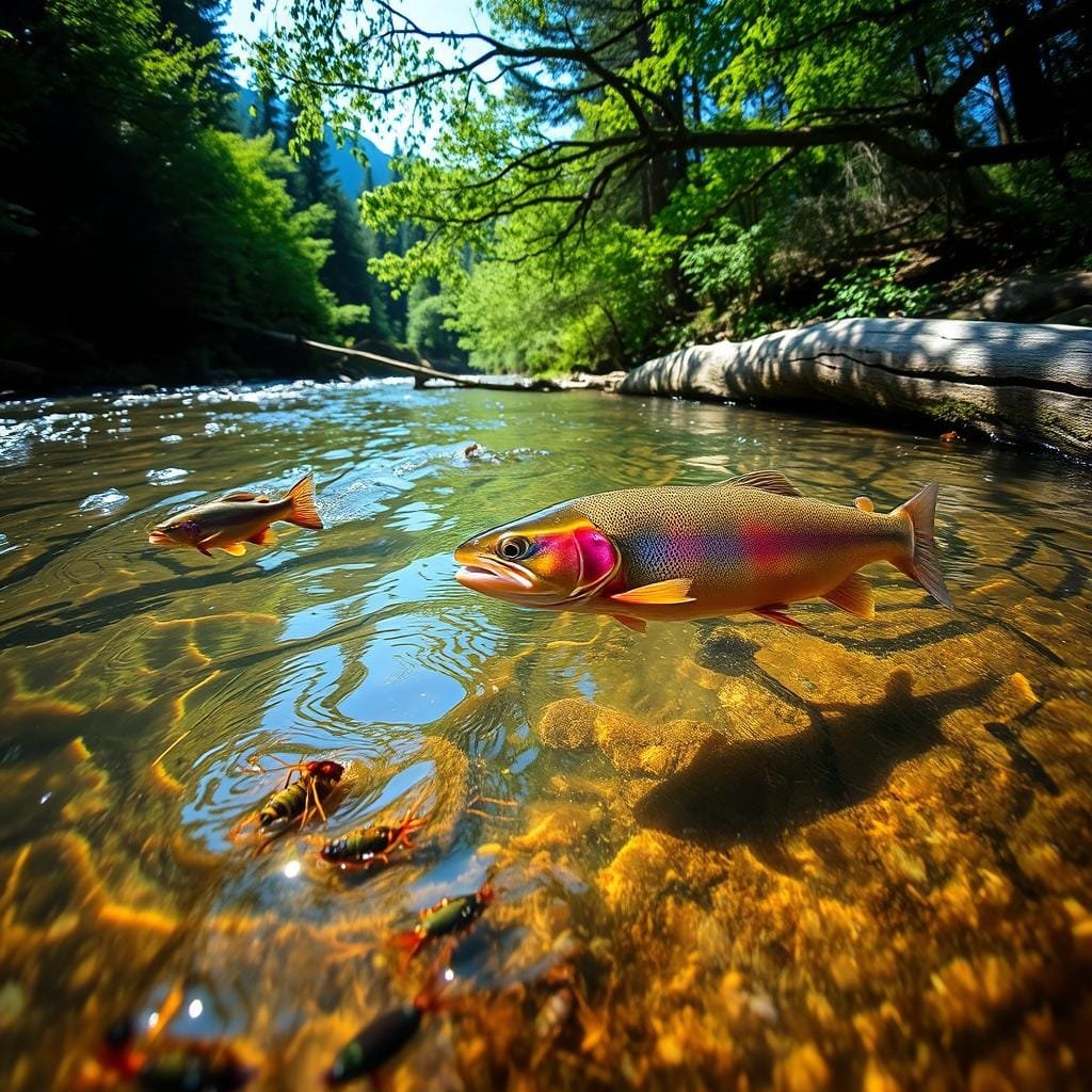 What does rainbow trout eat