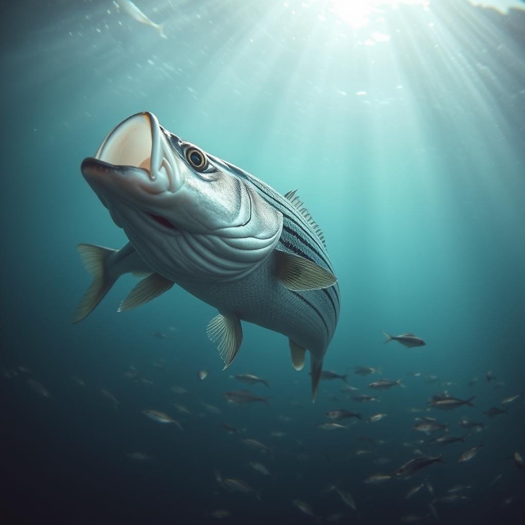 What does striped bass eat