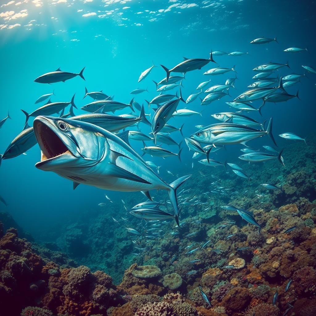 What does tuna eat